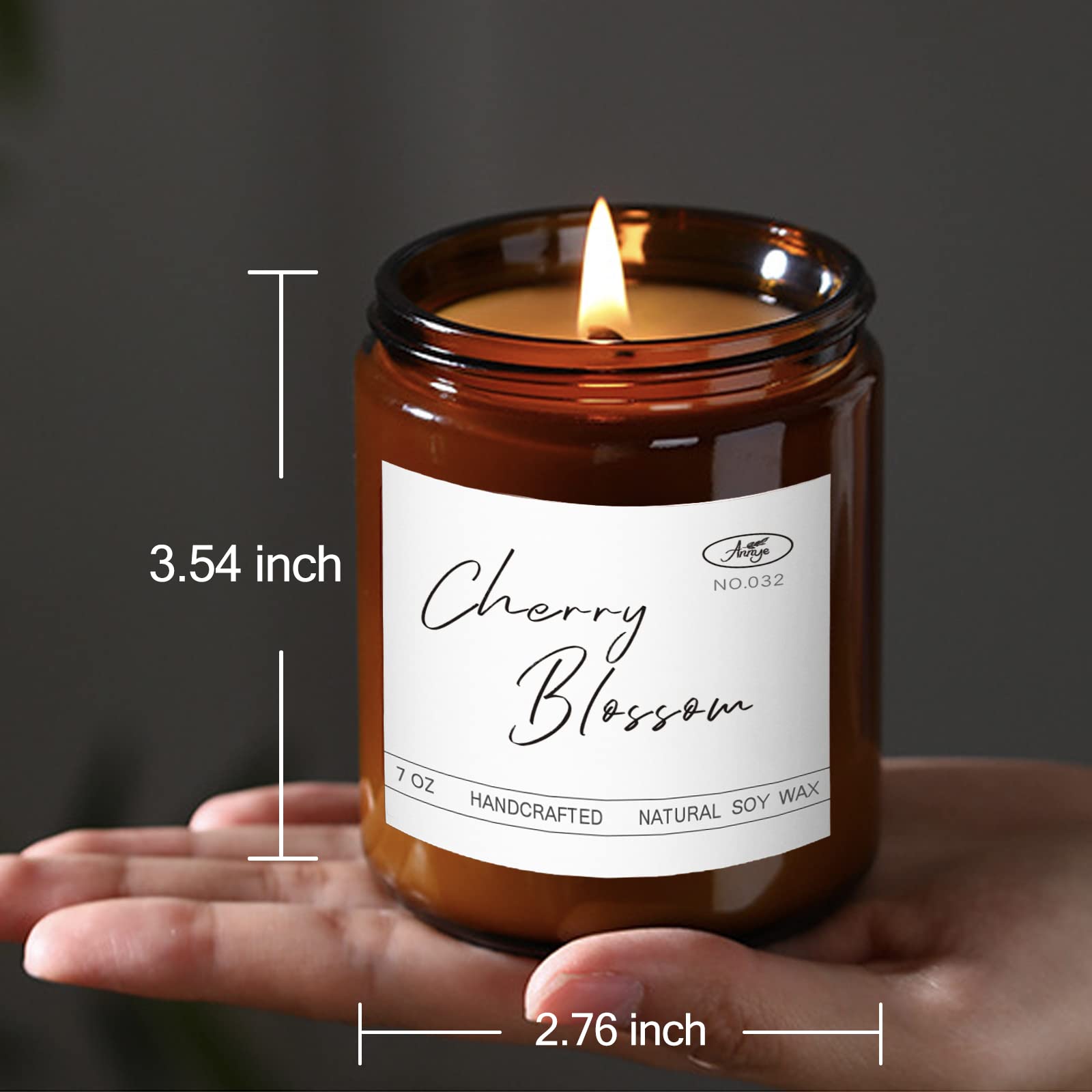 Cherry Blossom Strong Scented Candles, Organic Soy Candle for Home Scented, Hand-Poured Aromatherapy Candles, Gifts for WomenMen